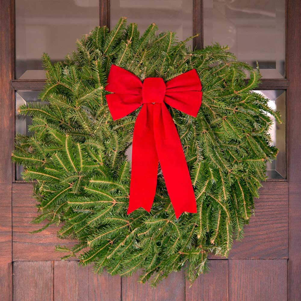 Fraser Fir Wreath with Red Bow - Image 2